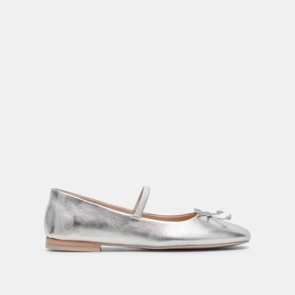 CARIN BALLET FLATS SILVER METALLIC LEATHER - image 1