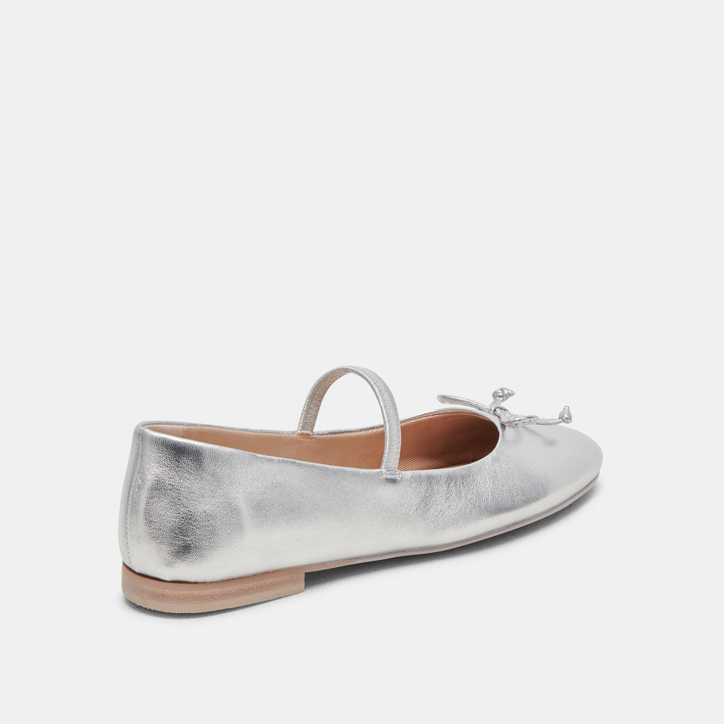 CARIN BALLET FLATS SILVER METALLIC LEATHER - image 5