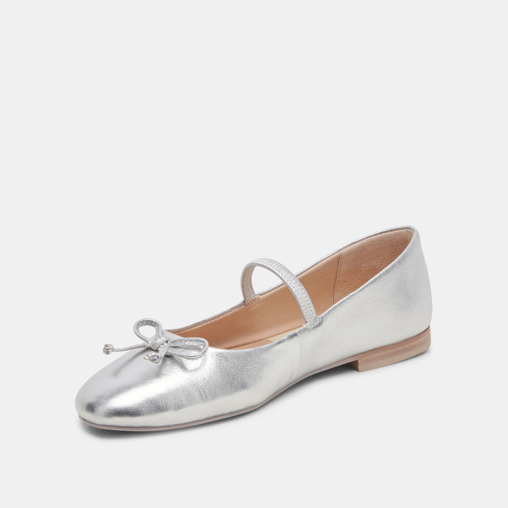 CARIN BALLET FLATS SILVER METALLIC LEATHER - image 7
