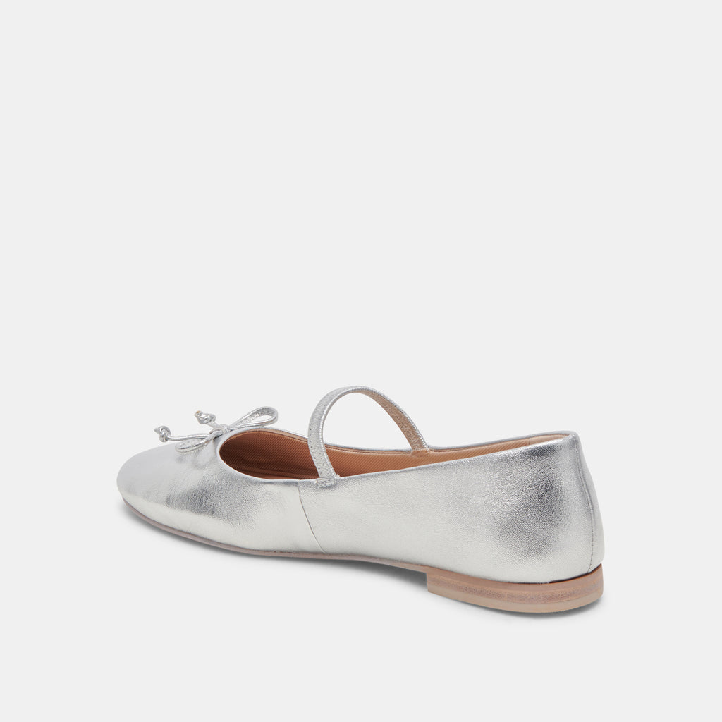 CARIN BALLET FLATS SILVER METALLIC LEATHER - image 8