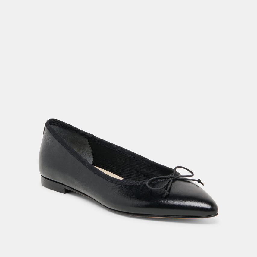 CELIO BALLET FLATS BLACK LEATHER