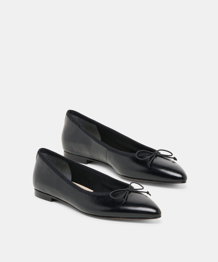 CELIO BALLET FLATS BLACK LEATHER