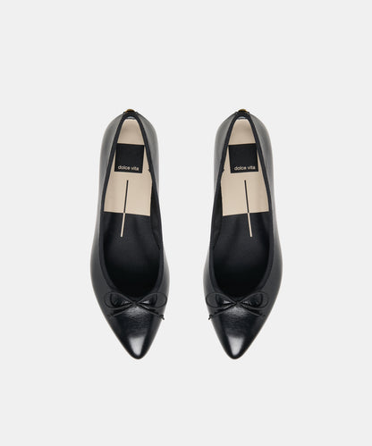 CELIO BALLET FLATS BLACK LEATHER