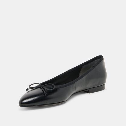 CELIO BALLET FLATS BLACK LEATHER