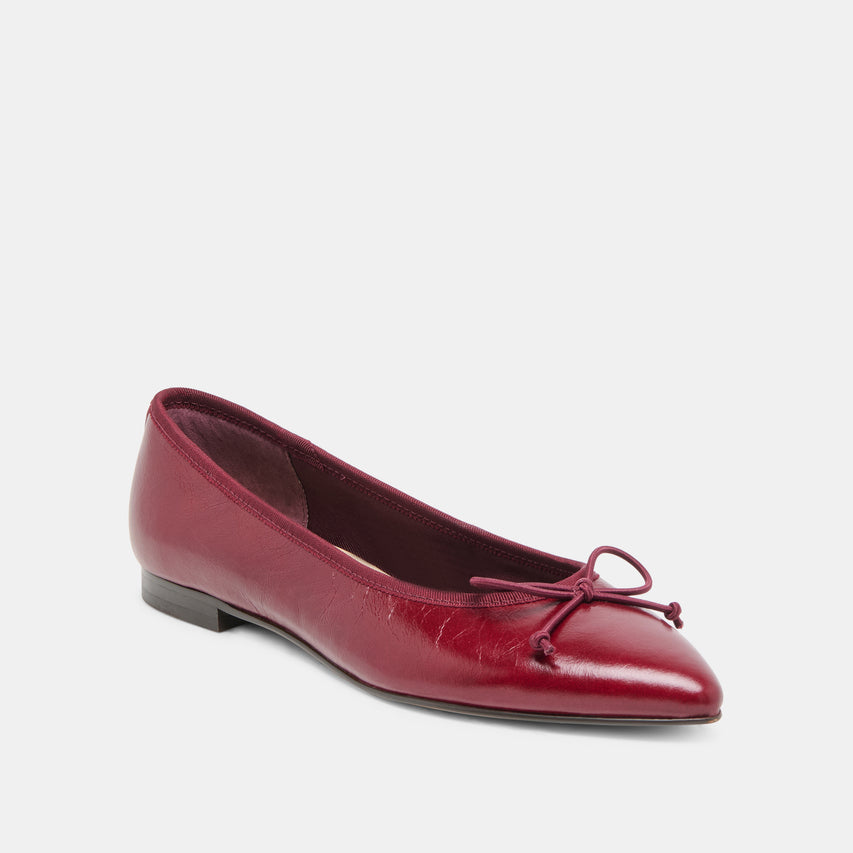 CELIO BALLET FLATS GARNET LEATHER