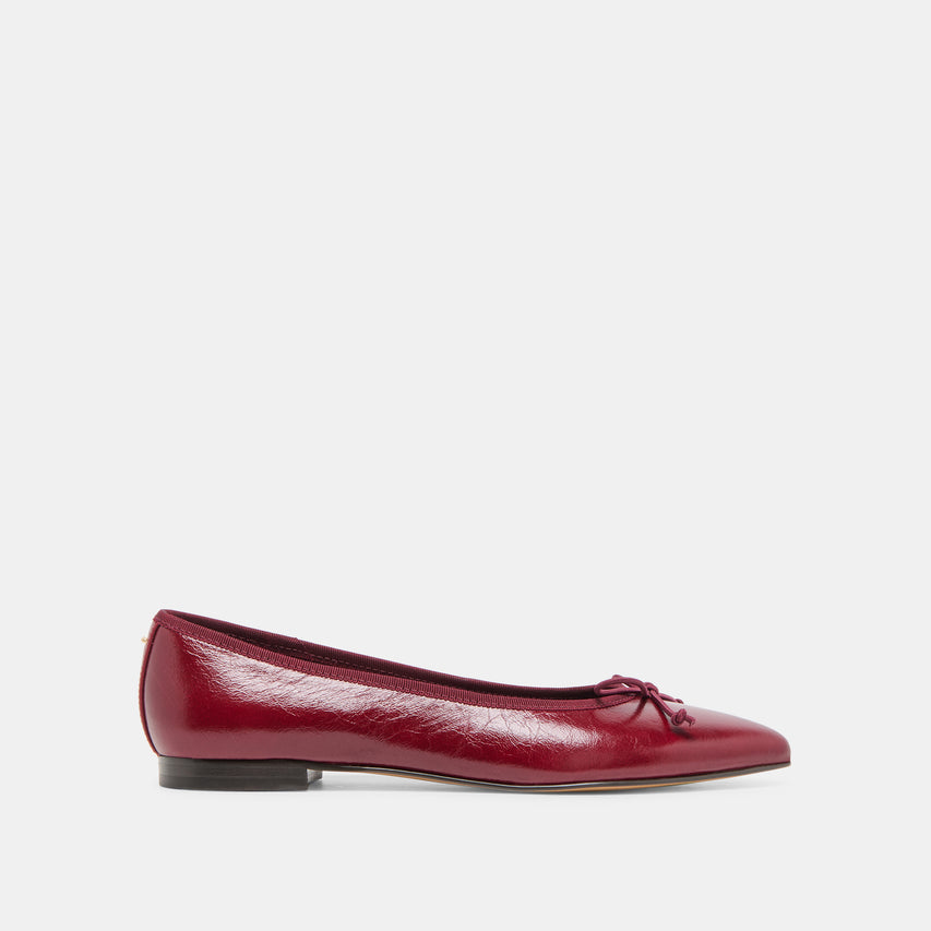 CELIO Garnet Leather Pointed Closed-Toe Ballet Flats | Dolce Vita