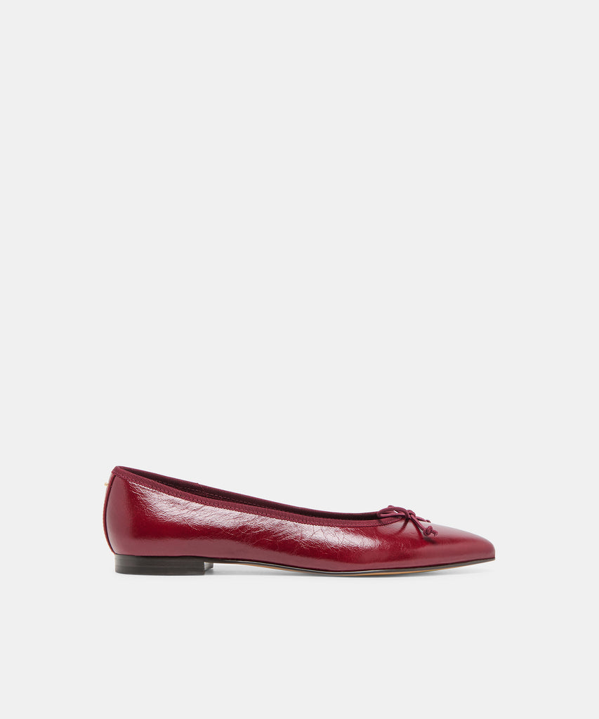CELIO Garnet Leather Pointed Closed-Toe Ballet Flats | Dolce Vita