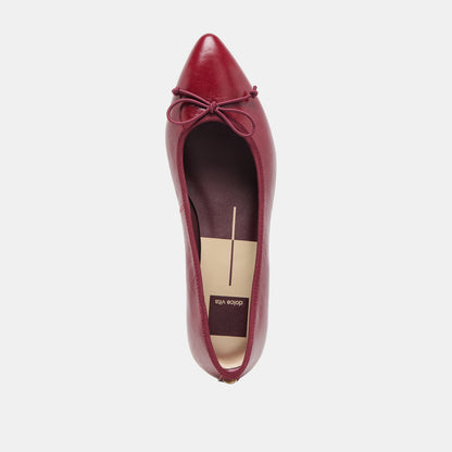 CELIO BALLET FLATS GARNET LEATHER