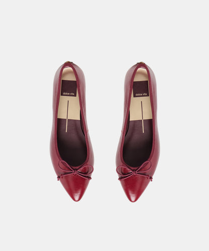 CELIO BALLET FLATS GARNET LEATHER