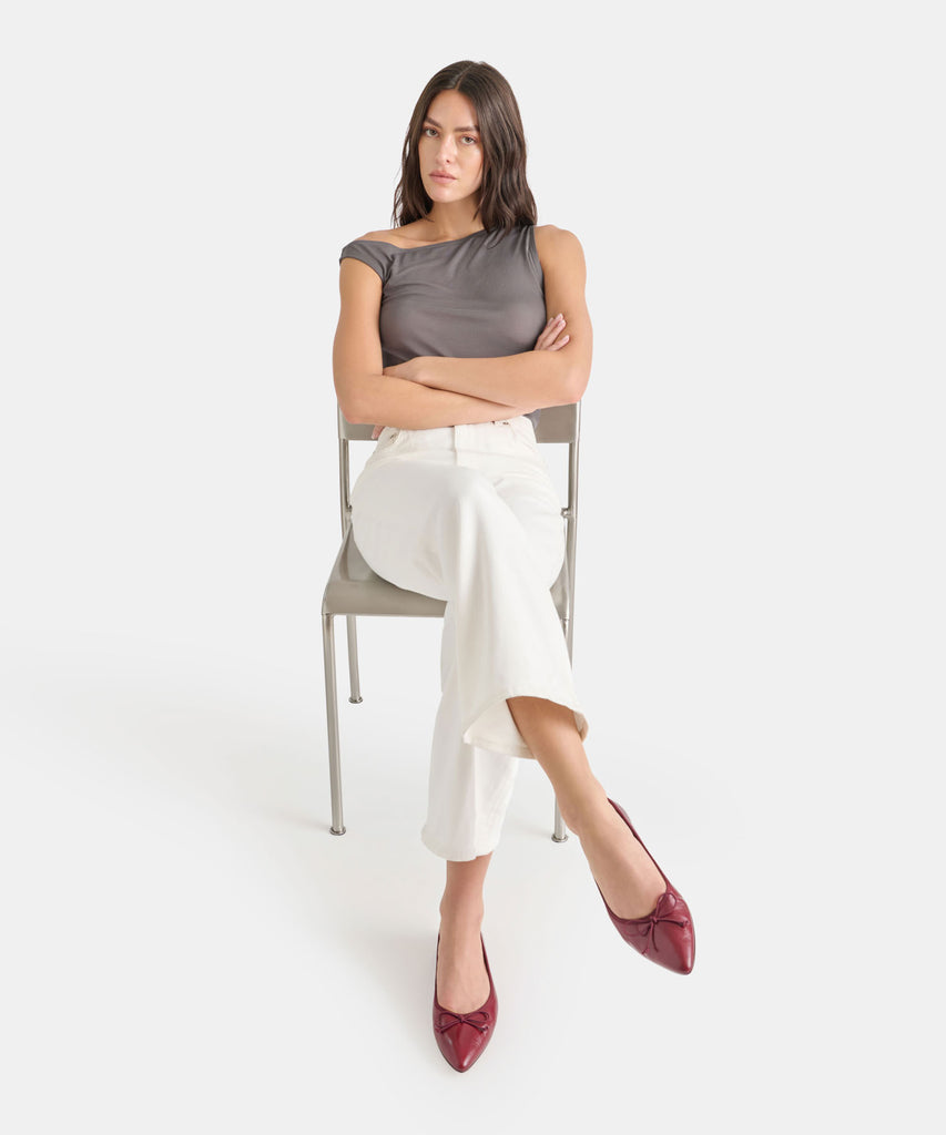 CELIO BALLET FLATS GARNET LEATHER