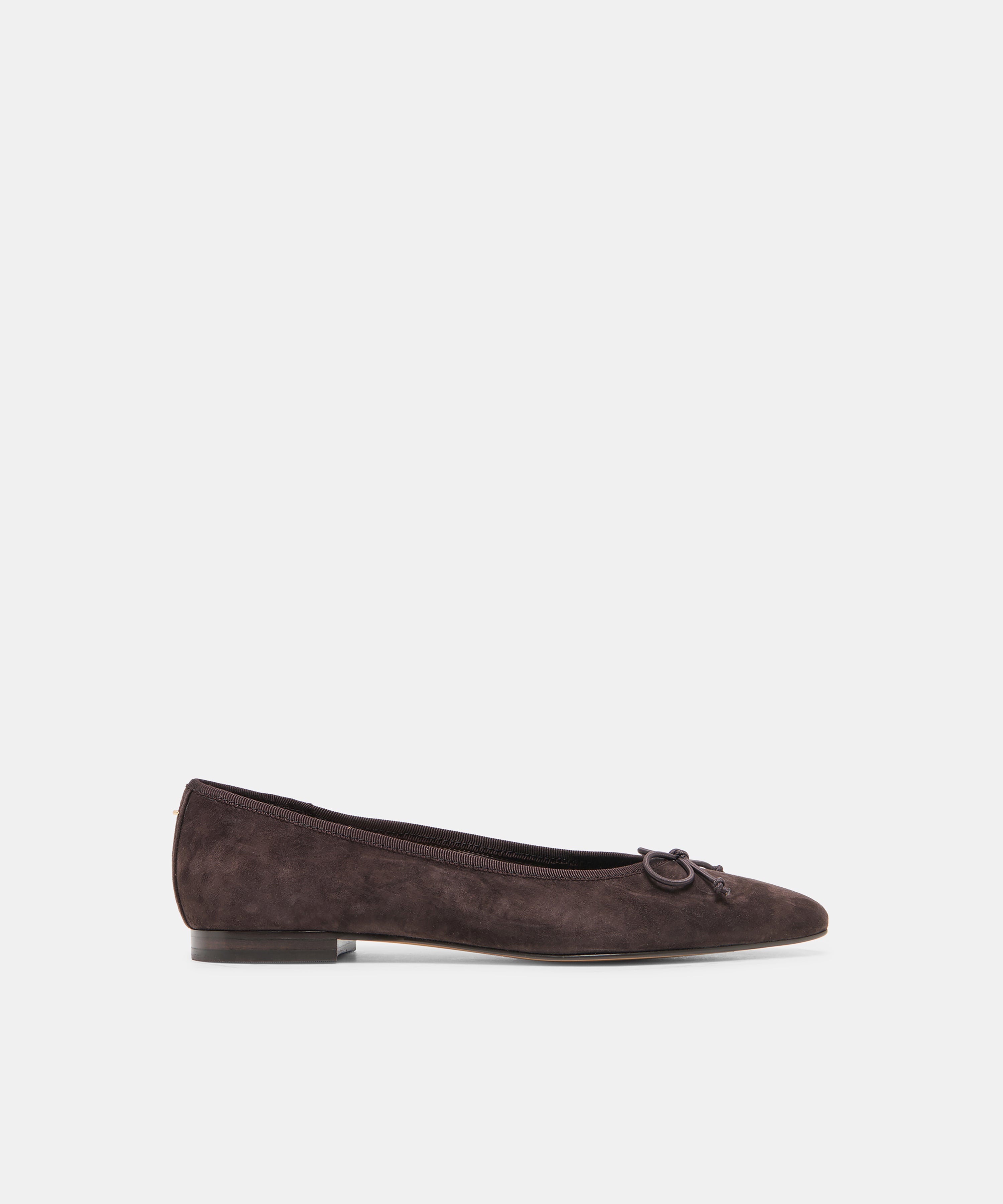 CELIO Walnut Suede Pointed Closed-Toe Ballet Flats | Dolce Vita