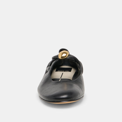 CORNEL FLATS BLACK LEATHER