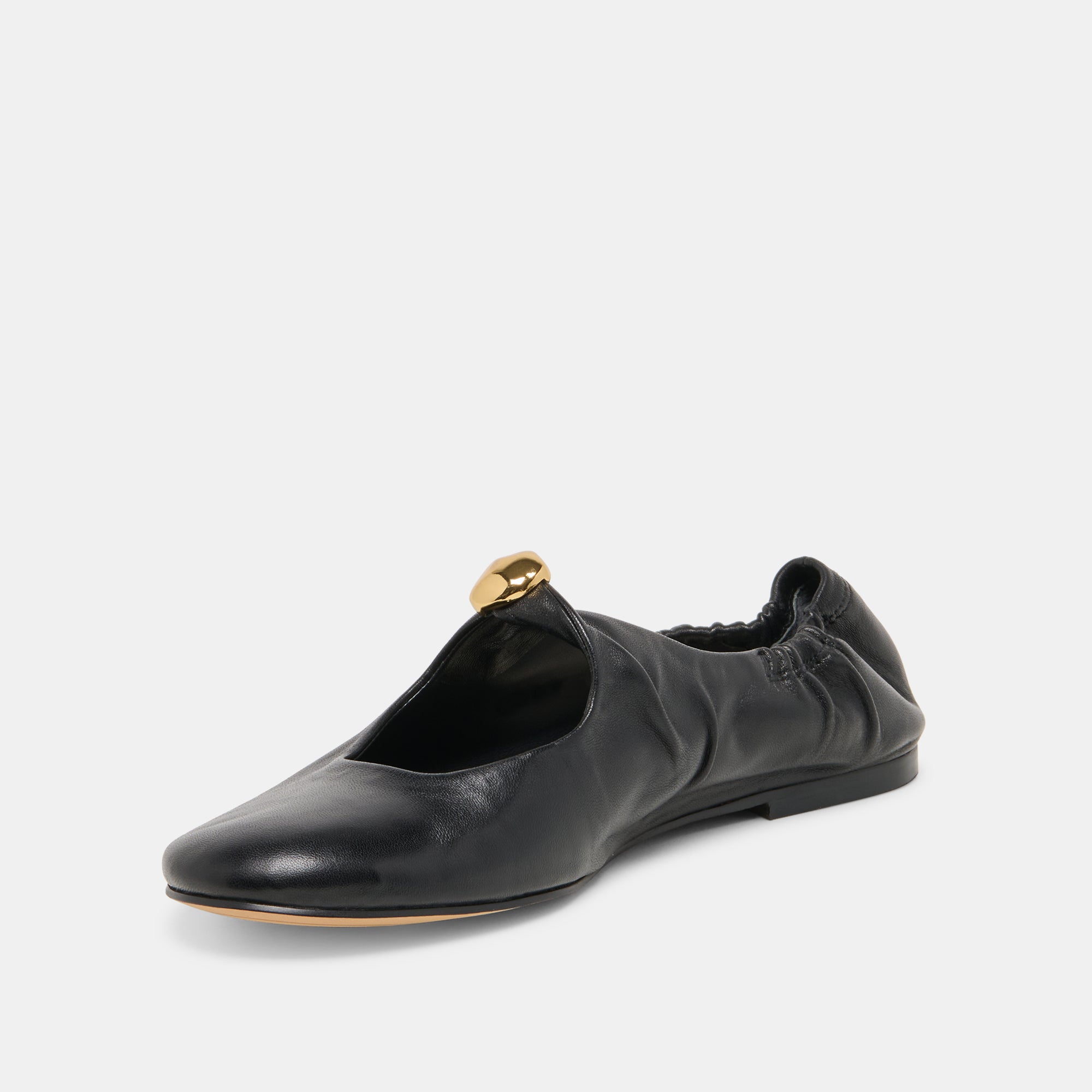 CORNEL FLATS BLACK LEATHER