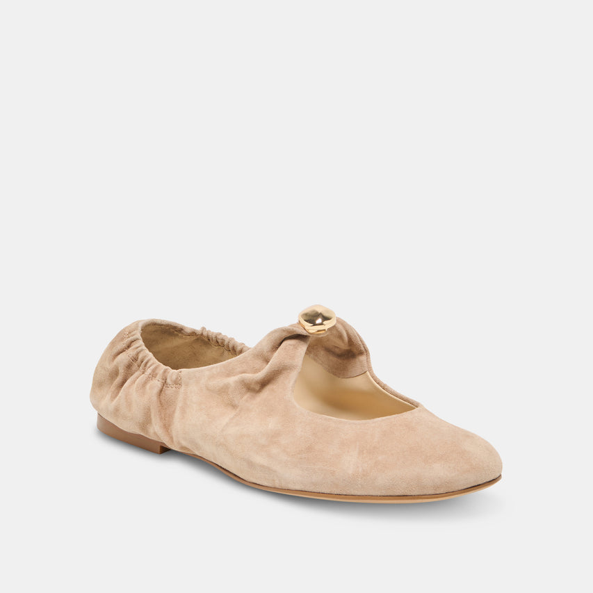 CORNEL FLATS CAMEL SUEDE