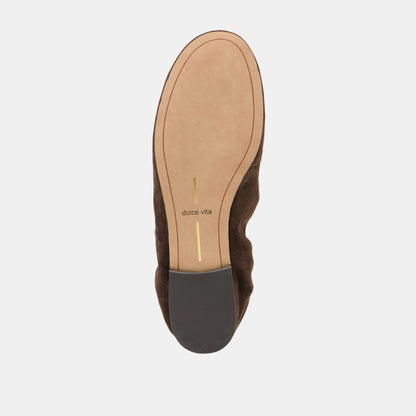 CORNEL FLATS DK BROWN SUEDE