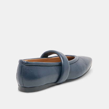 FERA BALLET FLATS NAVY LEATHER