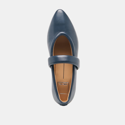 FERA BALLET FLATS NAVY LEATHER