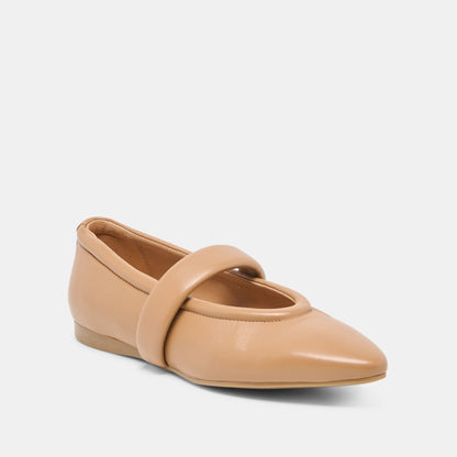 FERA BALLET FLATS TAN LEATHER