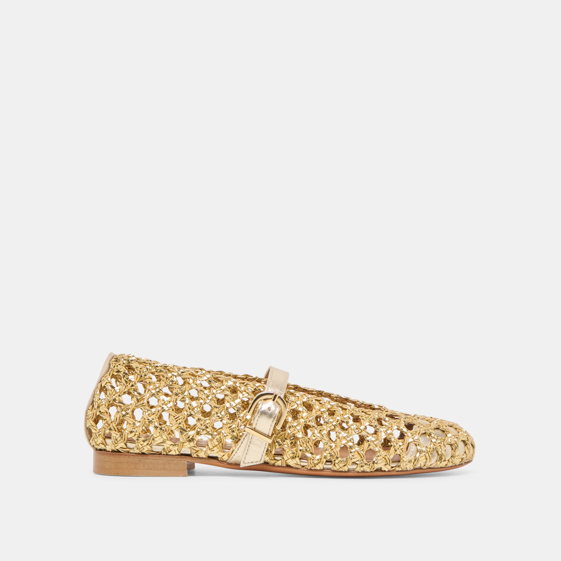 Dover Ballet Flats in Gold Woven Stella | Size 10