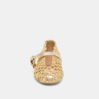 DOVER BALLET FLATS GOLD WOVEN STELLA