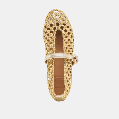 DOVER BALLET FLATS GOLD WOVEN STELLA