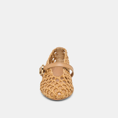 DOVER BALLET FLATS TAN WOVEN STELLA