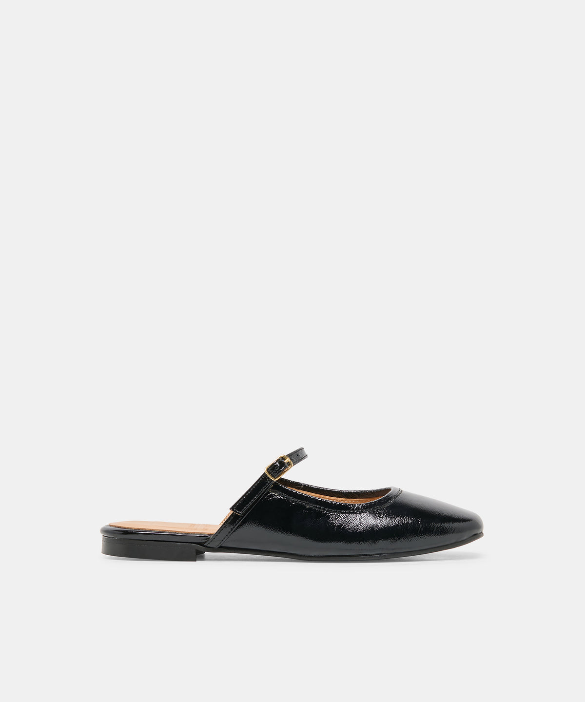 ELIO Black Leather Slip-On Mary-Jane Flats | Dolce Vita
