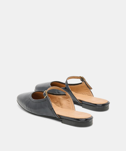 ELIO FLATS BLACK LEATHER