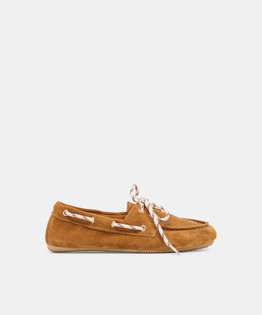FLORAH Tan Suede Boat Shoe Loafers | Dolce Vita