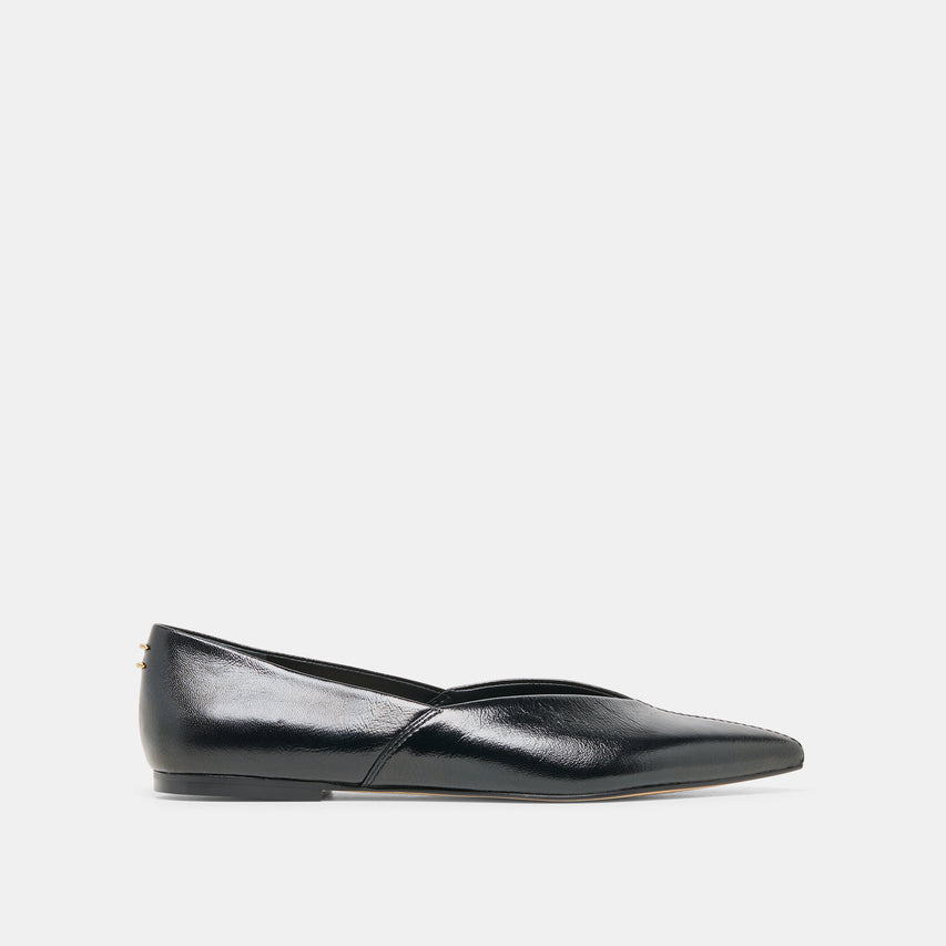 Gema Black Leather Flats | Dolce Vita