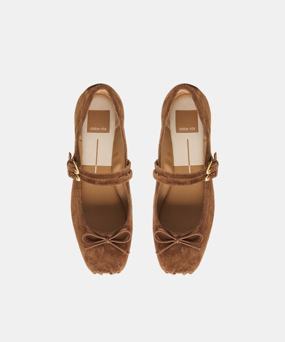 GIBSEN BALLET FLATS COCOA SUEDE