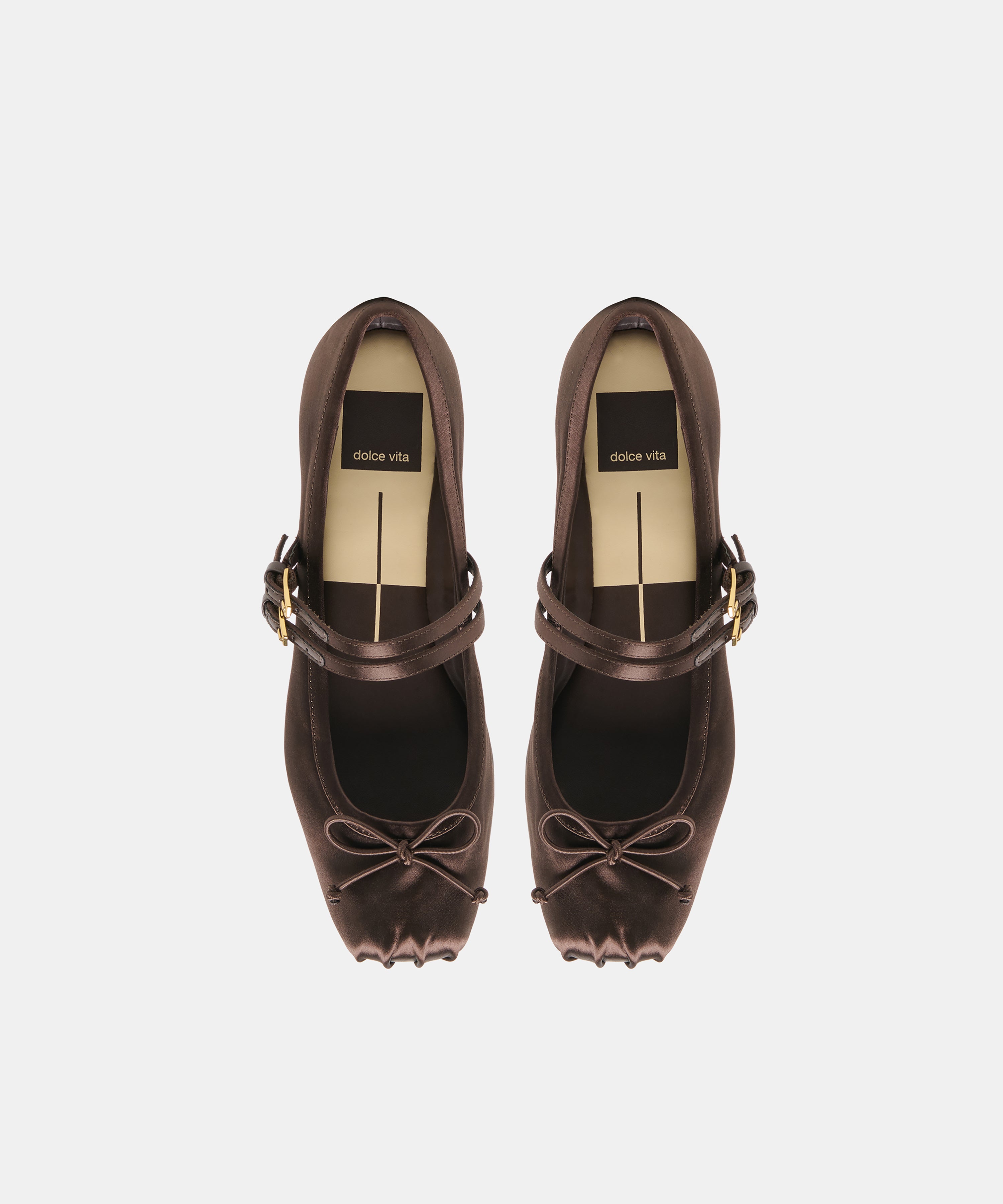 GIBSEN BALLET FLATS DK CHOCOLATE SATIN - view 3