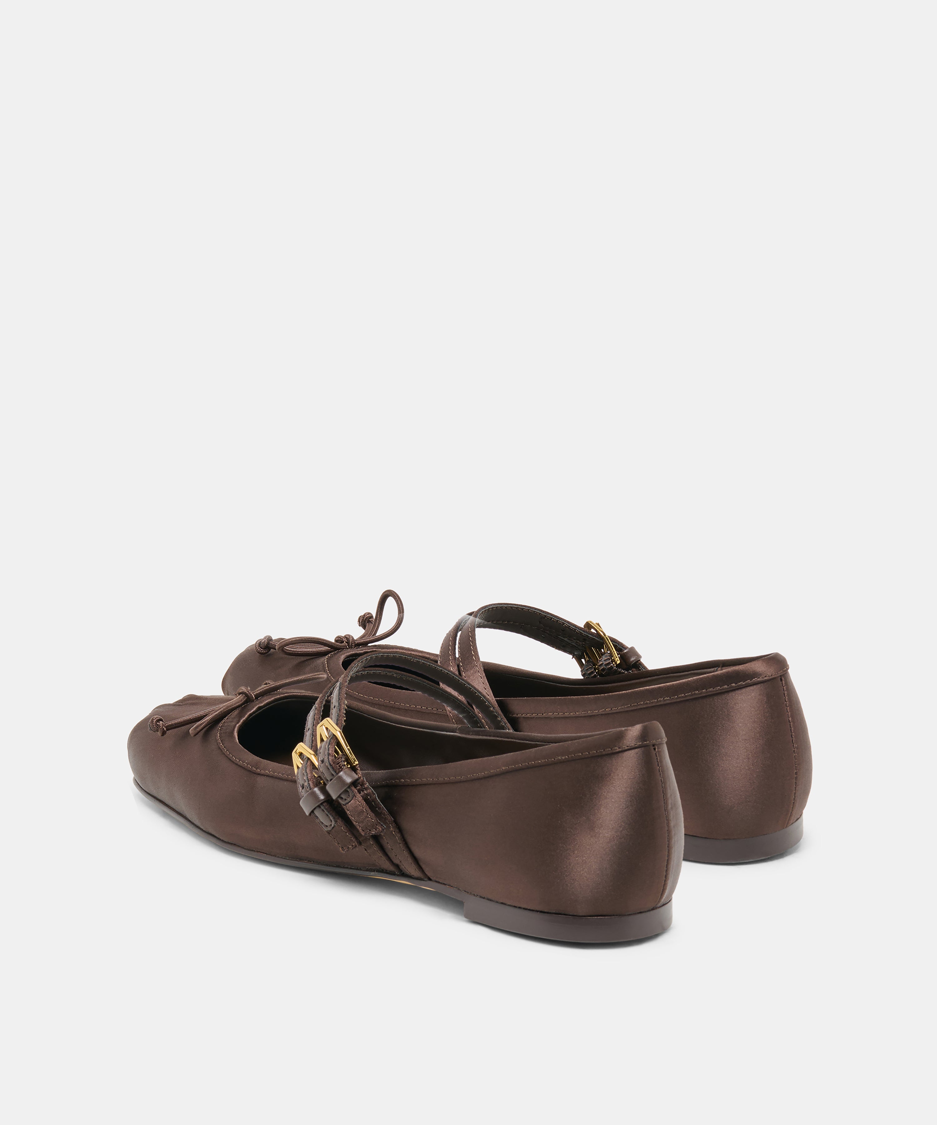 GIBSEN BALLET FLATS DK CHOCOLATE SATIN - view 4
