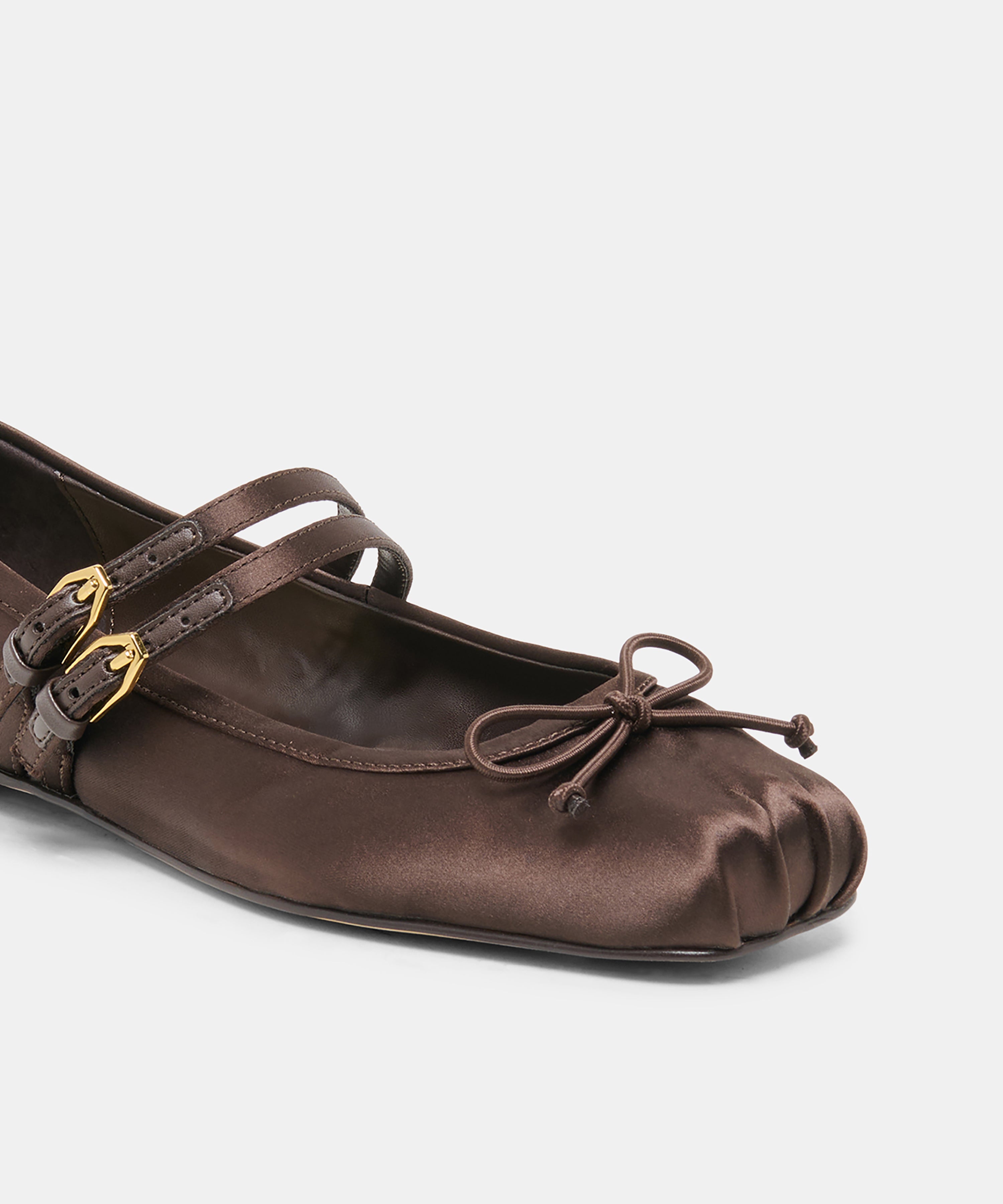 GIBSEN BALLET FLATS DK CHOCOLATE SATIN - view 5
