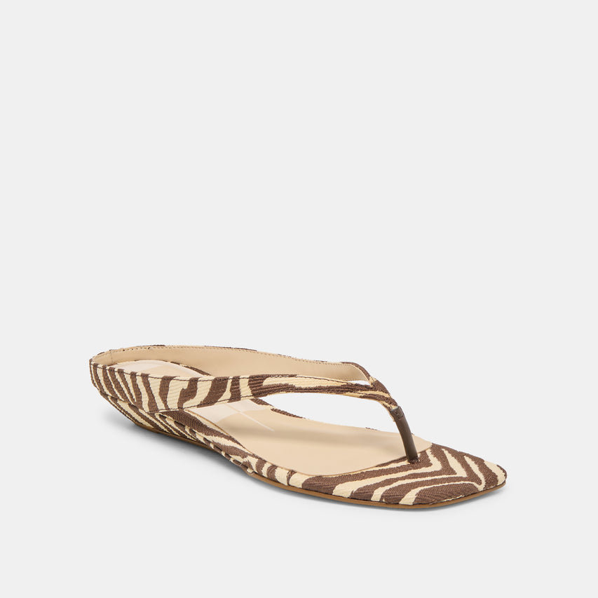 GIZEL SANDALS BEIGE ZEBRA RAFFIA