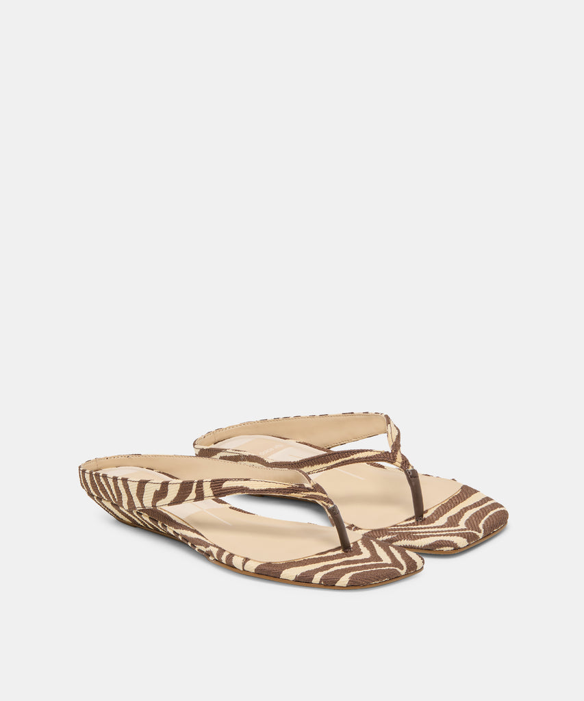 GIZEL SANDALS BEIGE ZEBRA RAFFIA