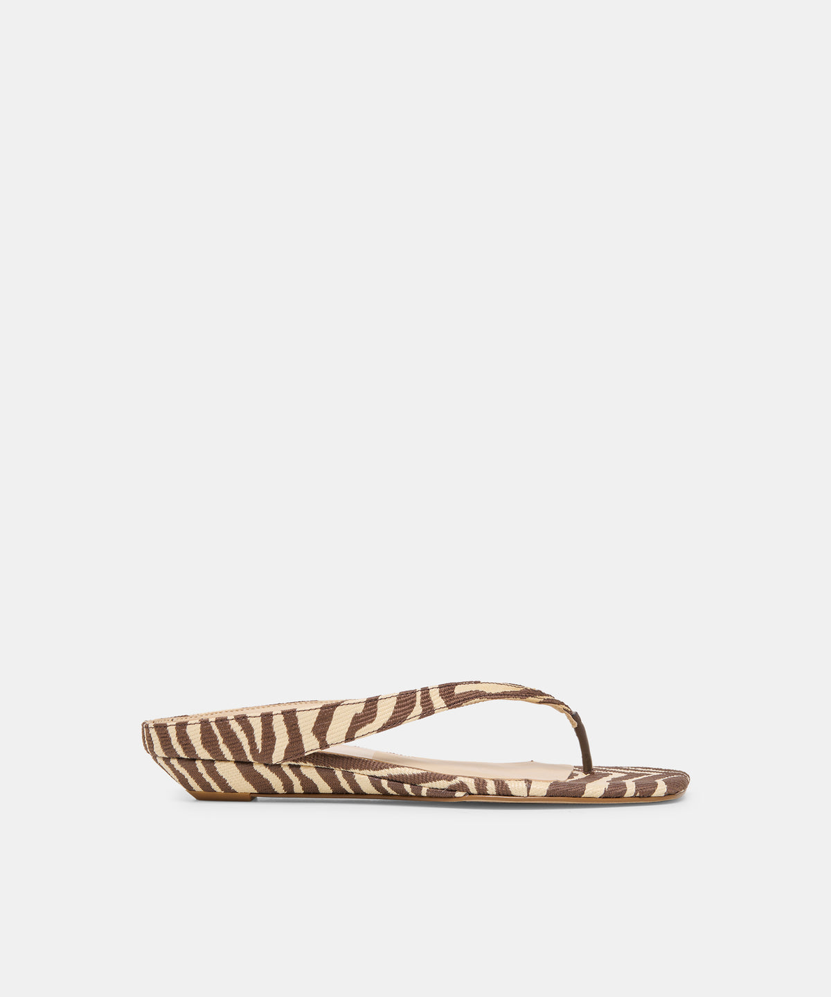 GIZEL Beige Zebra Raffia Thong Square-Toe Sandals | Dolce Vita