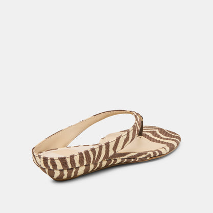 GIZEL SANDALS BEIGE ZEBRA RAFFIA