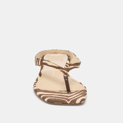 GIZEL SANDALS BEIGE ZEBRA RAFFIA
