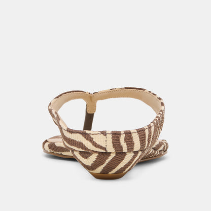 GIZEL SANDALS BEIGE ZEBRA RAFFIA