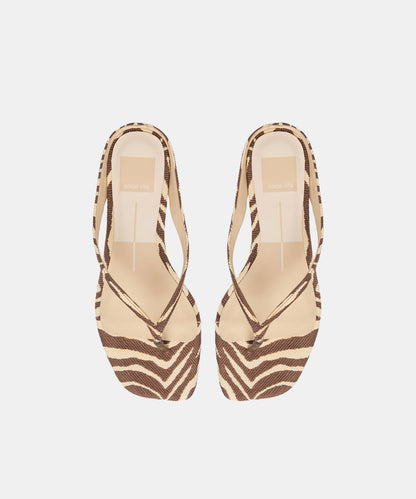 GIZEL SANDALS BEIGE ZEBRA RAFFIA