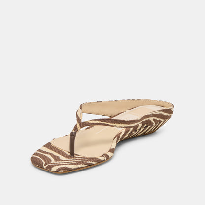 GIZEL SANDALS BEIGE ZEBRA RAFFIA