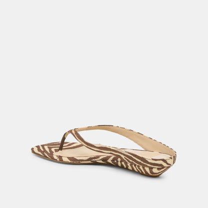 GIZEL SANDALS BEIGE ZEBRA RAFFIA