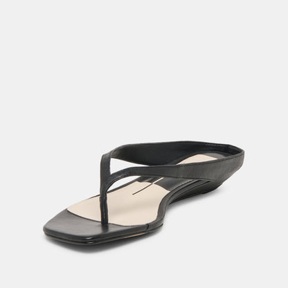 GIZEL SANDALS BLACK LEATHER