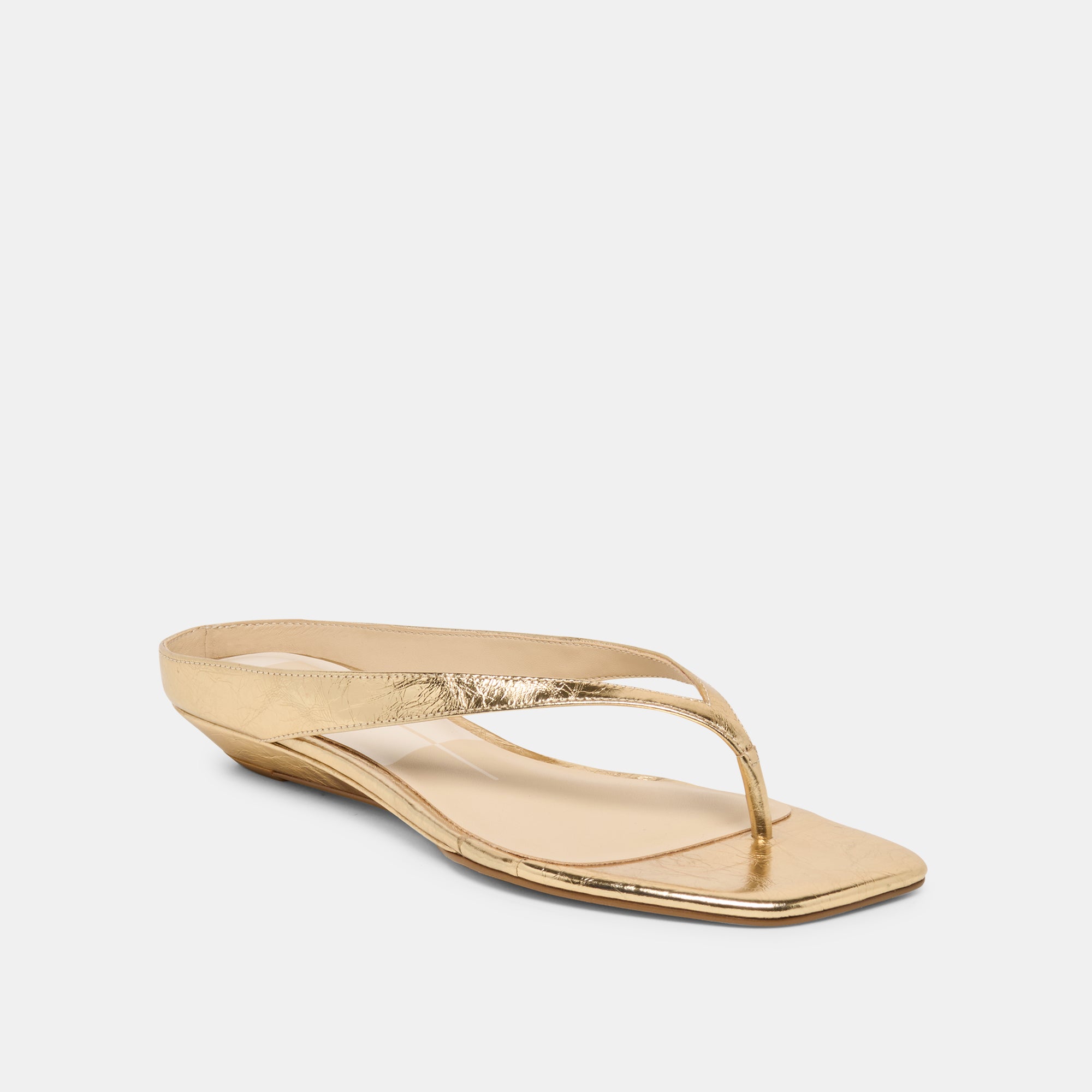 GIZEL SANDALS GOLD CRINKLE PATENT