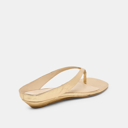 GIZEL SANDALS GOLD CRINKLE PATENT
