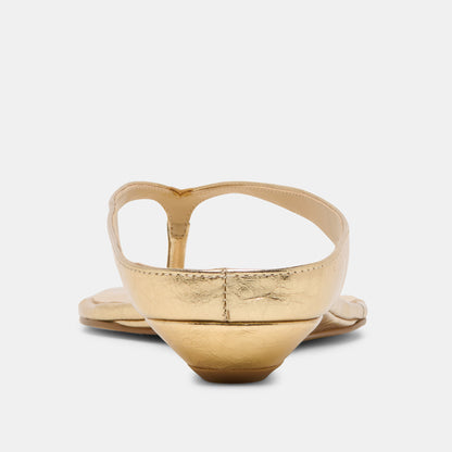 GIZEL SANDALS GOLD CRINKLE PATENT