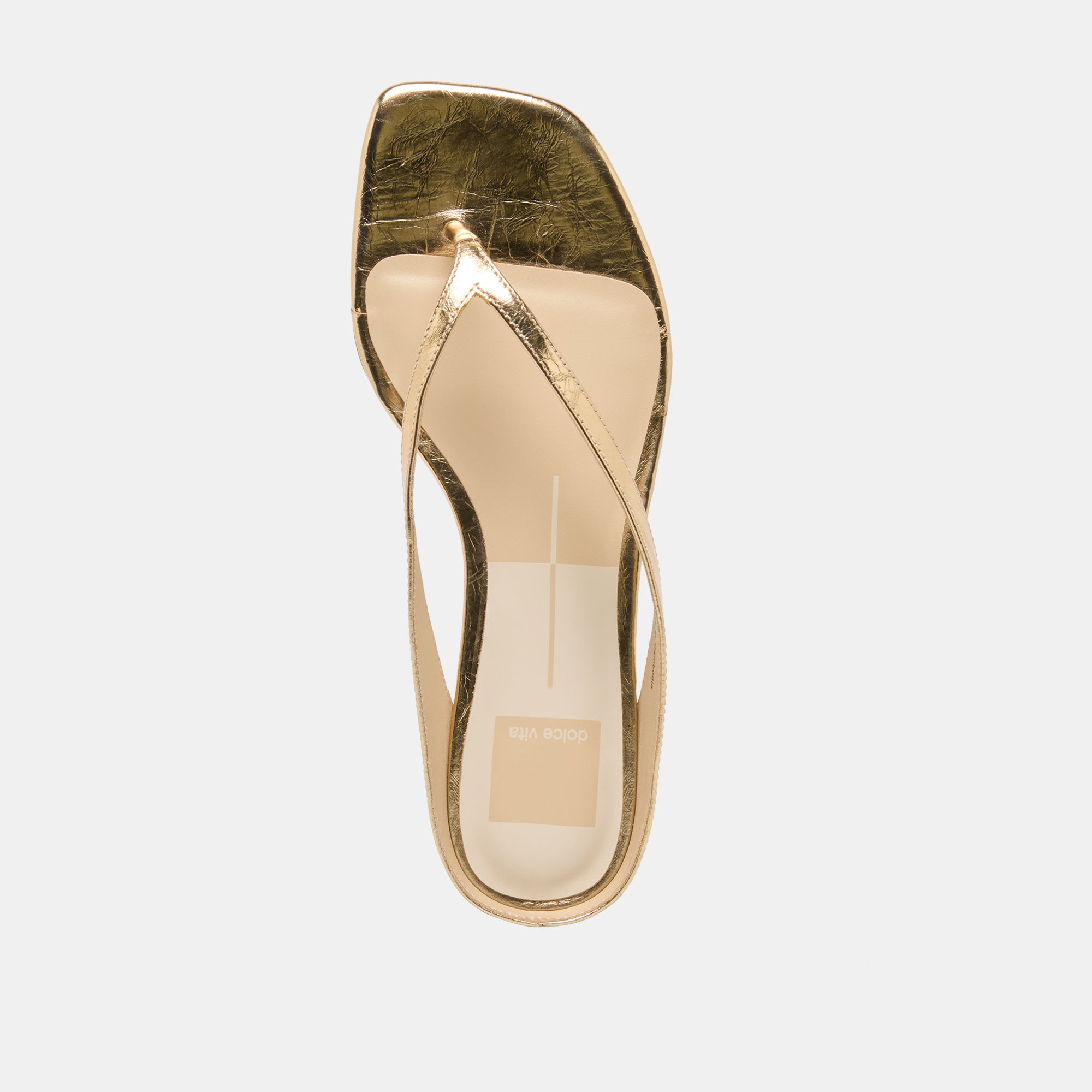 GIZEL SANDALS GOLD CRINKLE PATENT