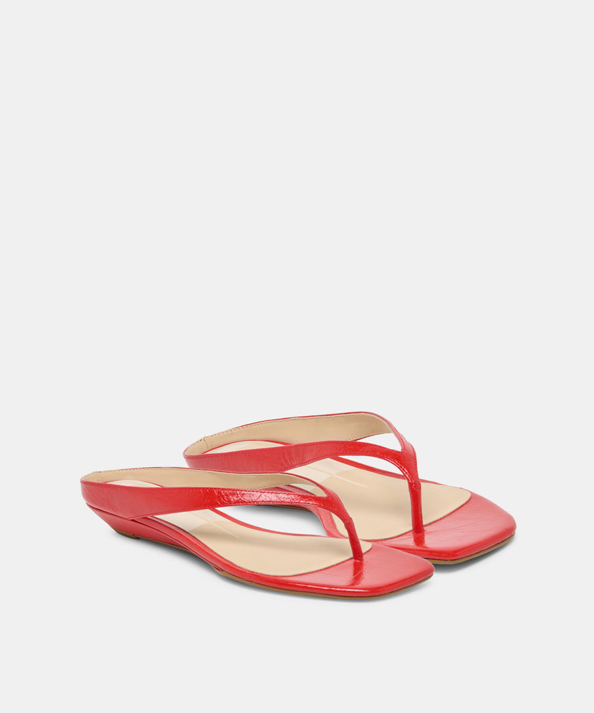GIZEL SANDALS RED CRINKLE PATENT