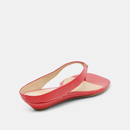 GIZEL SANDALS RED CRINKLE PATENT